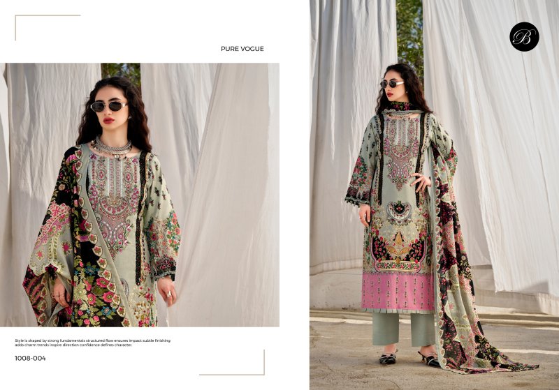 Naira Vol 157 By Belliza Cotton Printed Embroidery Dress Materials 